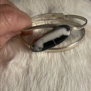 925SS Elegant Silver and Black Women's Bracelet